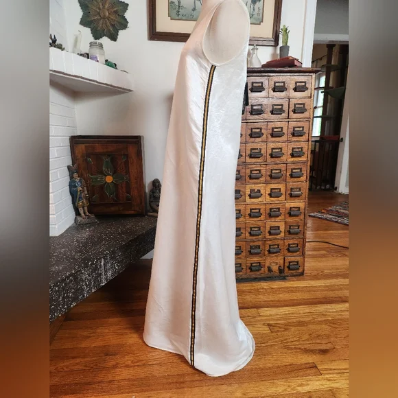 NWT Cynthia Rowley Silk/linen Blend Tulum Maxi With Ribbon Trim Size XS - Picture 3 of 10